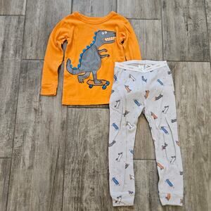 Baby Gap Pajama Set Boys 3T Dino Skateboard Long Sleeve Pants Kids Sleepwear